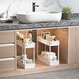 SOLEJAZZ 4-Tier Slim Rolling Storage Cart with 6 Hooks White 12x39x92 cm view 4