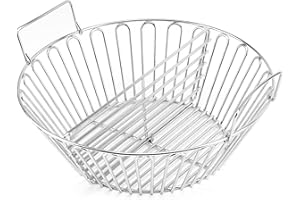 ZBXFCSH Ash Charcoal Basket with Divider fits for Large BGE Accessories,Stainless Steel Grill Ash Baskets fits for The Large Big Green Egg,Kamado Joe Classic,Pit Boss,Louisiana & Other Grills