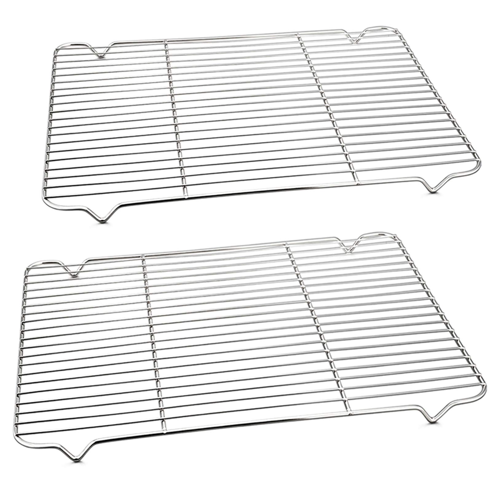 Homikit Large Cooling Rack Set of 2, Stainless Steel Wire Grill Rack for Oven Roasting Baking Cooking Grilling, Fit Large Baking Tray, Heavy Duty & Dishwasher Safe - 42.2x29.1x2cm
