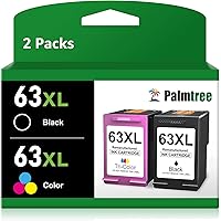 Palmtree Remanufactured Ink Cartridge Replacement for HP Ink 63 63XL Ink Cartridges Black and Color for HP OfficeJet 3830 465