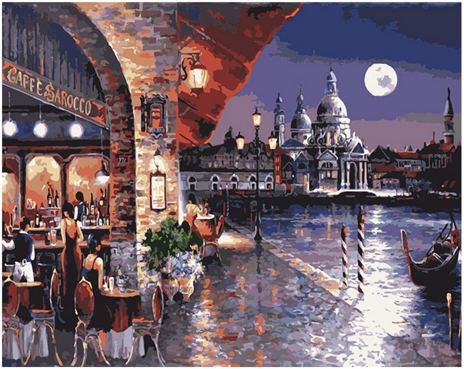 DIY Paint by Numbers Kit for Adults - Paint by Number Kit On Canvas for Beginners | Home Wall Decor | Pre-Printed Art-Quality Canvas 20” x 16”, 3 Brushes, 24 Acrylic Paints