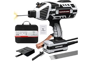 YesRight Welding Machine Handheld 110V 120Amp Portable ARC Welder Gun Hand Held Welder Machine with IGBT Inverter 5 Variable Current Adjustment for 1/16''-1/8'' Welding Rods