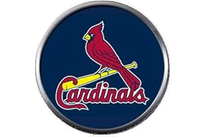 FASHION SNAP JEWELRY MLB St Louis Cardinals Baseball Logo On Blue 18MM - 20MM Snap Jewelry Charm