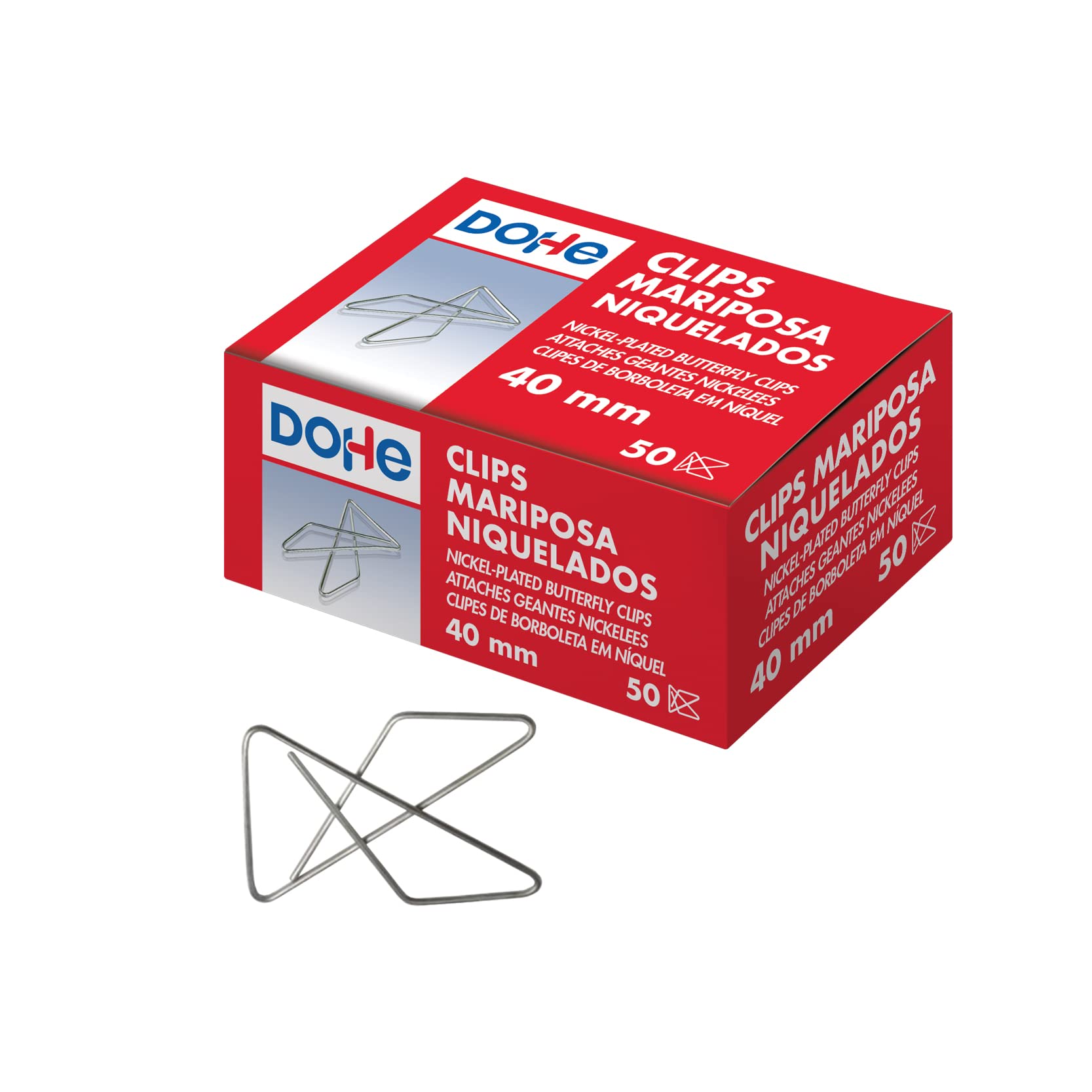 MTL 79198 – Pack of 50 Clips, Butterfly Design, Number 10, 40 mm