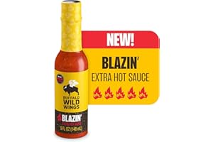 Buffalo Wild Wings Blazin’ Hot Sauce, 5 fl oz, Extra Hot Dipping Sauce, Marinade and Seasoning for Chicken Wings and Pork Ribs, Made with Spicy Cayenne