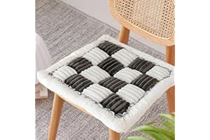 ThinMay Fuzzy Warm Couch Cover Cream-Coloured Large Plaid Square Sofa Cover Anti-Slip Couch Protector for Dogs Cats Pet Hair Resistant Washable Cotton Magic Pet Mat (Plush-Black-20x20inch)