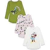 Amazon Essentials Disney | Marvel | Star Wars | Frozen | Princess Girls and Toddlers' Long-Sleeve Tunic T-Shirts, Pack of 3