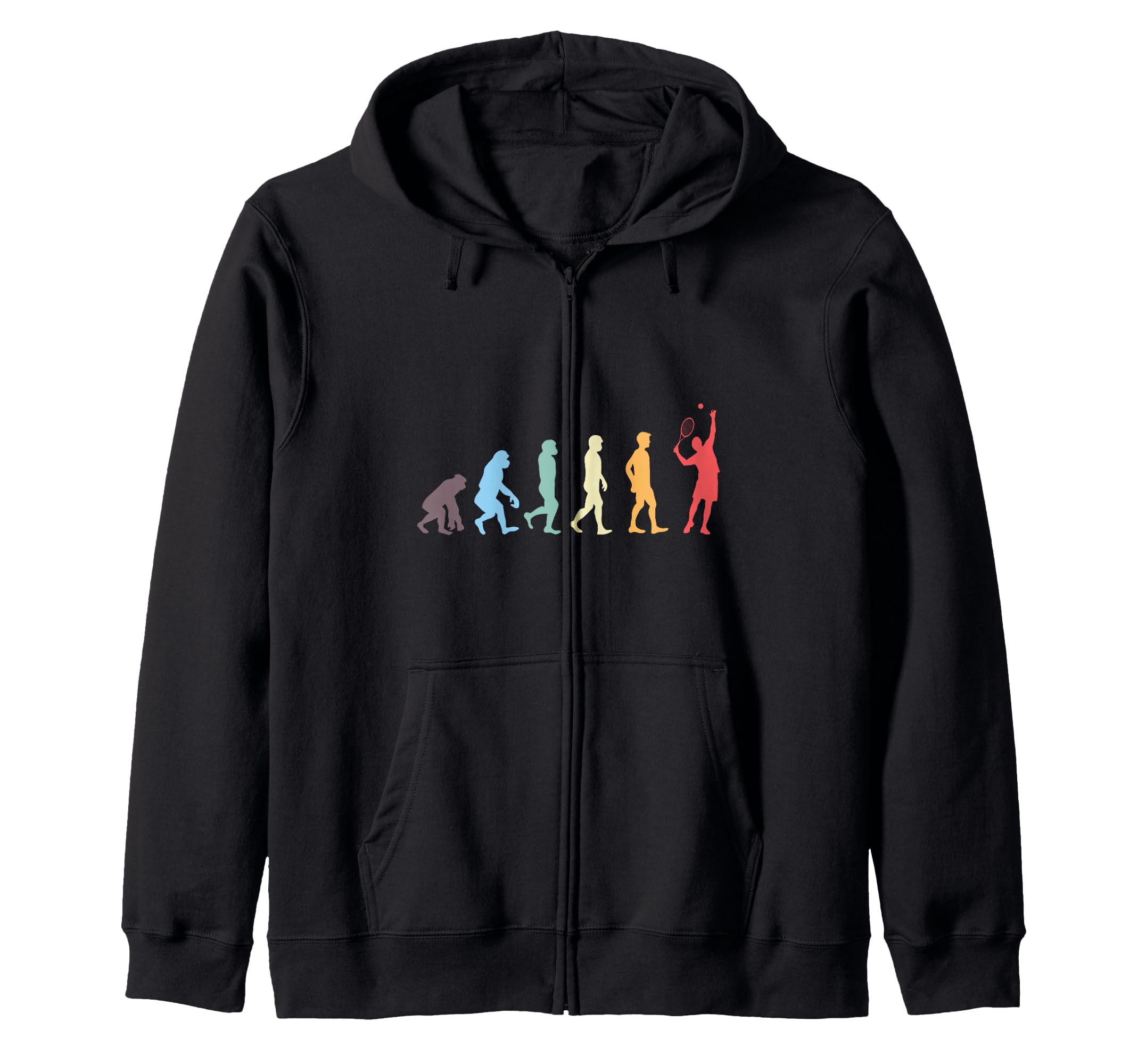 Evolution Chart Of Tennis Sports Lover Tennis Enthusiast Zip Hoodie