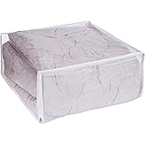 DiClavus Set of 2 Zippered Vinyl Storage Bag, 24x20x11 Inch, Clothes Bag Organizer, Space Saver PVC Comforter Clear Storage Bags for Blanket