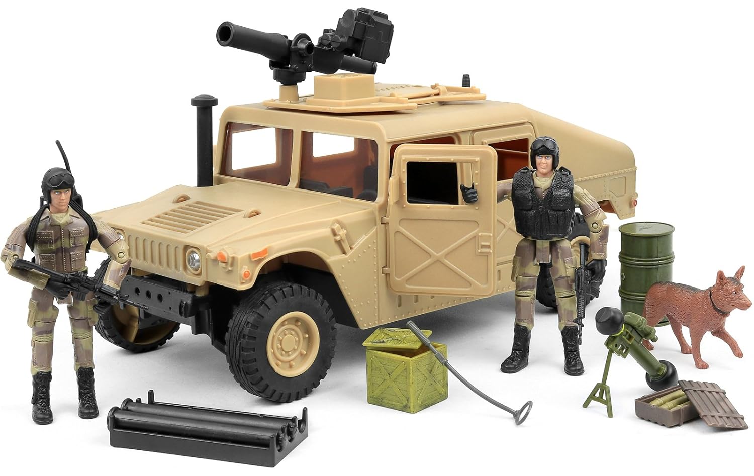 Click N' Play Military Humvee Jeep Vehicle 20 Piece Play Set with Accessories.