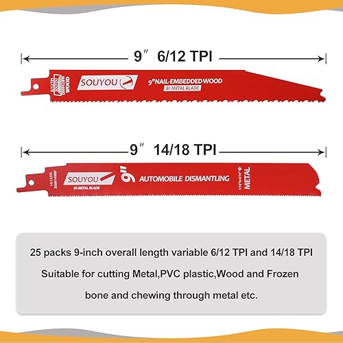 Freud Diablo 12-Inch Reciprocating Saw Blades 25-Pack - 14/18 TPI Bi-Metal
