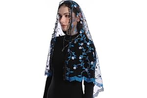 Mantveil Catholic Church Mantilla Veil: Long Vintage Christian Latin Mass Head Covering Spanish Lace Chapel Veils for Women