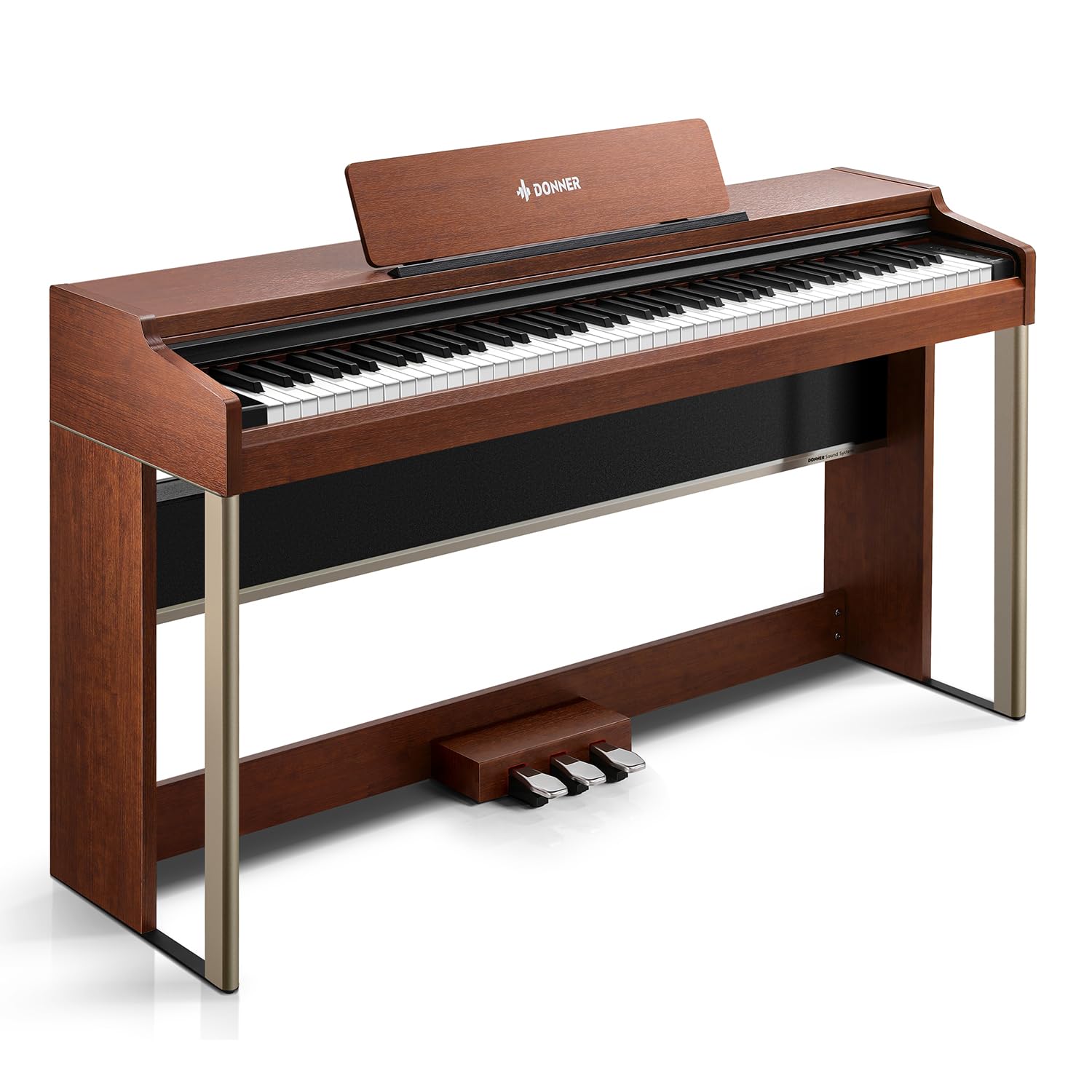 Photo 1 of Donner DDP-200 Pro Digital Piano with 88 Key Graded Weighted Keyboard, Premium Piano with 2.4" IPS Screen,Record,Wireless,256 Polyphony, Full Size Piano Keyboard for Beginner, Advanced, Wood Grain