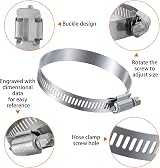 Friusate 8 Pcs Jubilee Clips Stainless Steel Hose Clamps 72-165mm Adjustable view 3