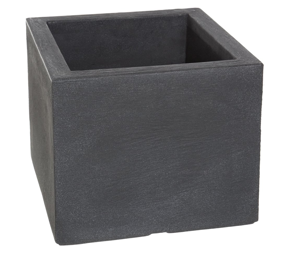 Dehner Palermo Plant Cube, Slate Effect, Plastic, Anthracite