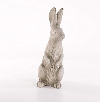Ceragoo Steinfigur Tierfigur Frostfest Dekofigur 47cm 9kg Hase Steinguss Statue Skulptur Deko