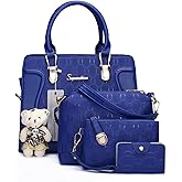 Women's Fashion Handbags Tote Bags Shoulder Bag Top Handle Satchel Purse Set 4pcs