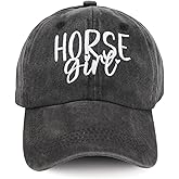 Horse Girl Hat for Women, Horse Girl Gifts for Horse Lovers, Embroidered Adjustable Cotton Baseball Cap,Horse Lover Gifts For Women Girls, Minimalist Style Baseball Hats for Equestrian Lovers Riders