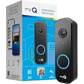 Chamberlain myQ Video Doorbell | 2K Camera, Battery/Wired, Color Night Vision, Live with 2-Way Talk, Motion Detection &amp; Real-Time Alerts, 150 Deg Wide View, Black