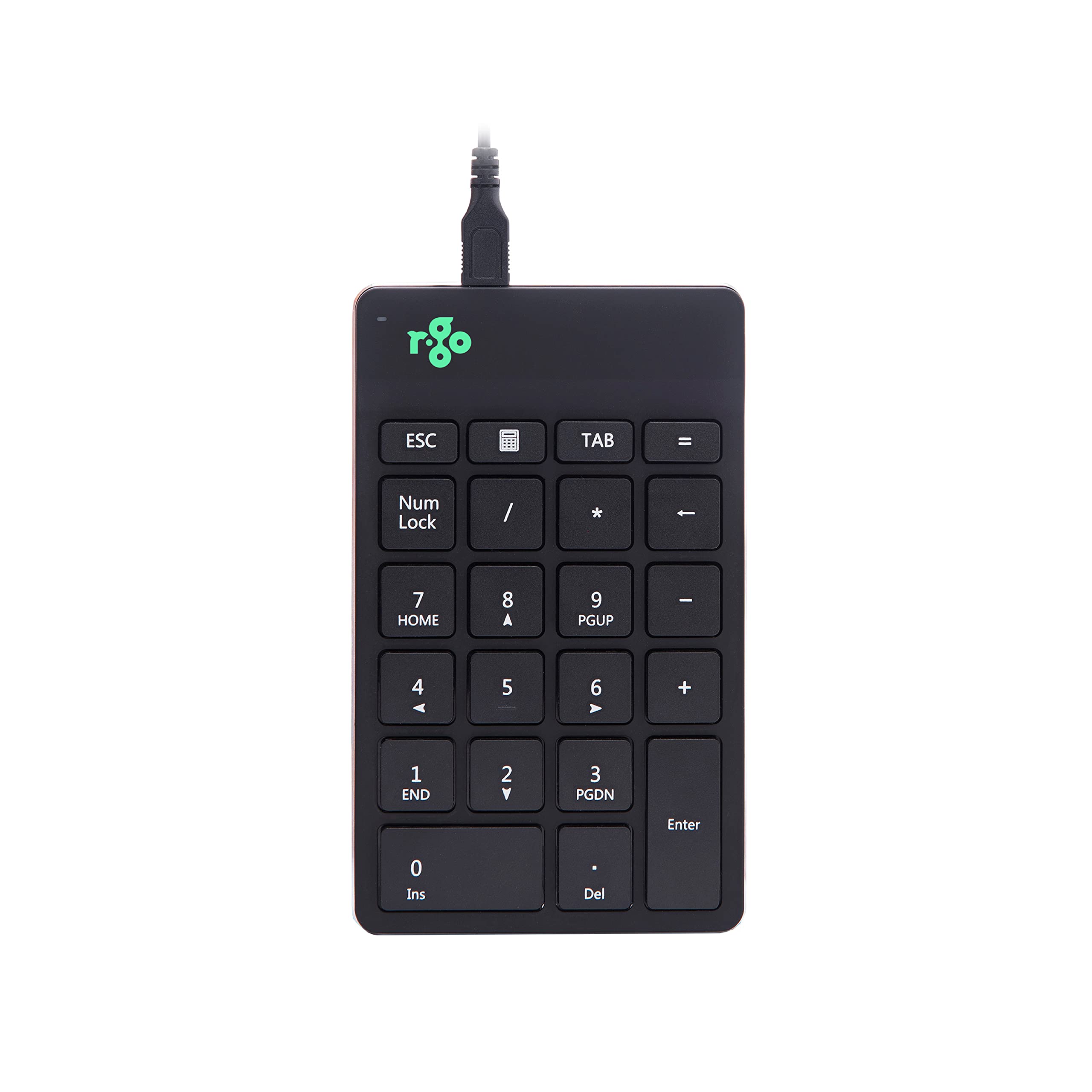 R-Go Ergononic Numpad With Break Indicator - Wired USB-A/USB-C, Black