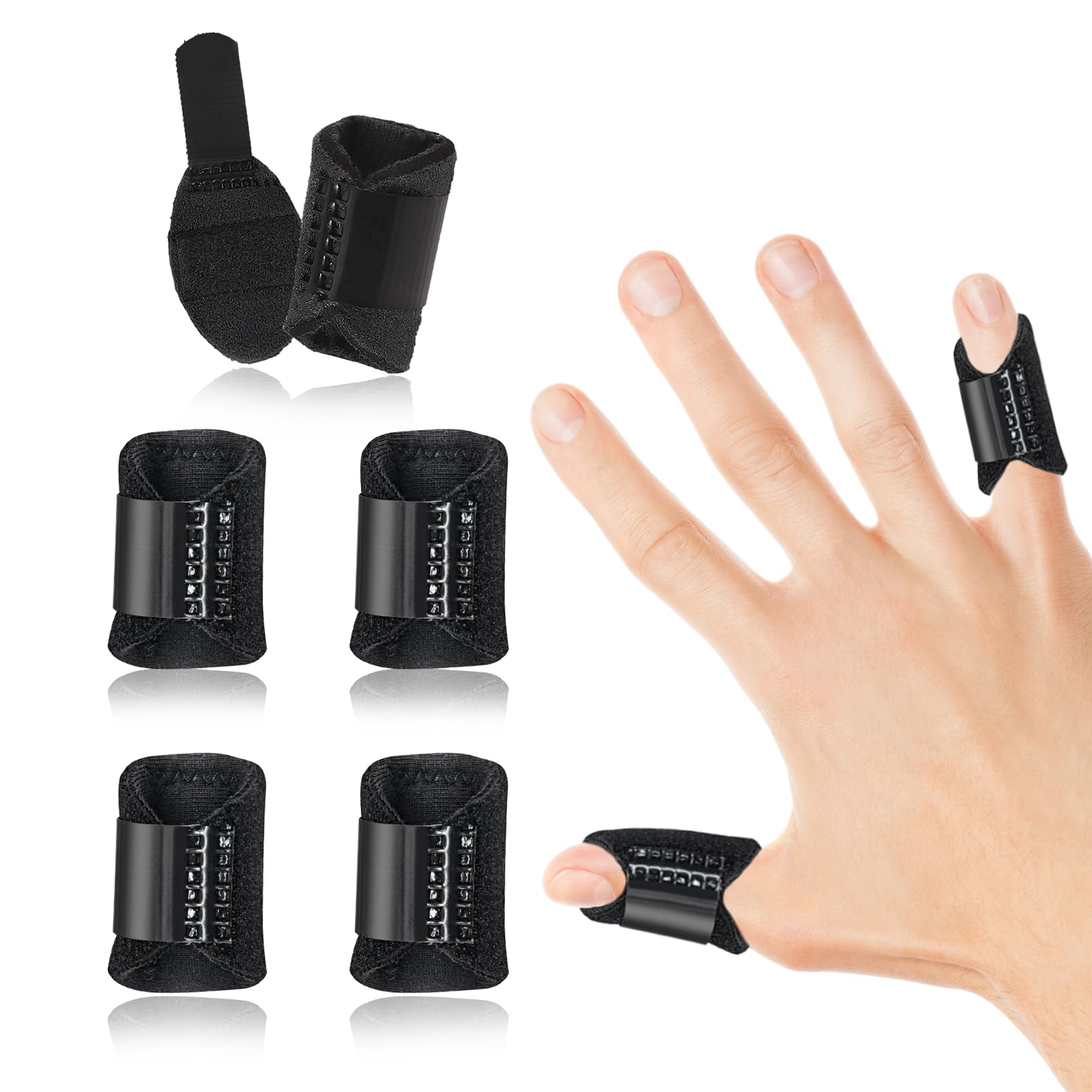 EDNYZAKRN 5Pcs Thumb Splints, Finger Brace for Trigger - Arthritis - Straightening, Protectors Support for Index - Middle - Ring - Little