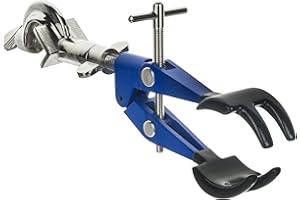 Eisco 4-Prong Vinyl Coated Swivel Bosshead Clamp - 4.1" Max Opening, Fits Up to 18mm Rods - Powder Coated Zinc Alloy - Research, Industrial Laboratory Grade