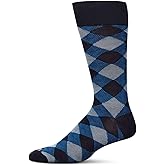 MeMoi Men's Argyle Rayon Dress Crew Socks
