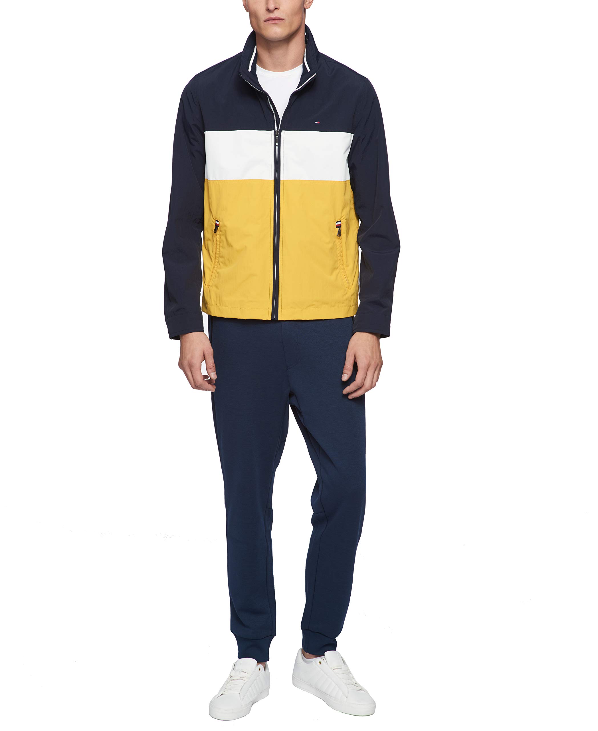 tommy hilfiger men's stand collar lightweight yachting jacket