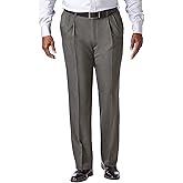 Haggar Men's Cool 18 Pro Classic Fit Pleat Front Hidden Expandable Waist Pant- Regular and Big & Tall Sizes