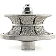 Z-LION 1-1/4" Full Bullnose Diamond Coarse Profiler Wheel Hand Profiler Router Bit with 5/8-11 Thread for Granite Marble Countertop Edges V-Shape 30mm