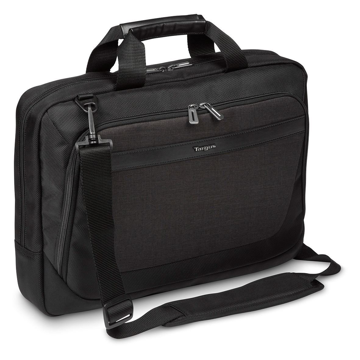 Targus CitySmart Slimline Topload Business Commuter Messenger Laptop Briefcase for 14,15,15.6-Inch Laptops, Black,Grey (TBT914EU)