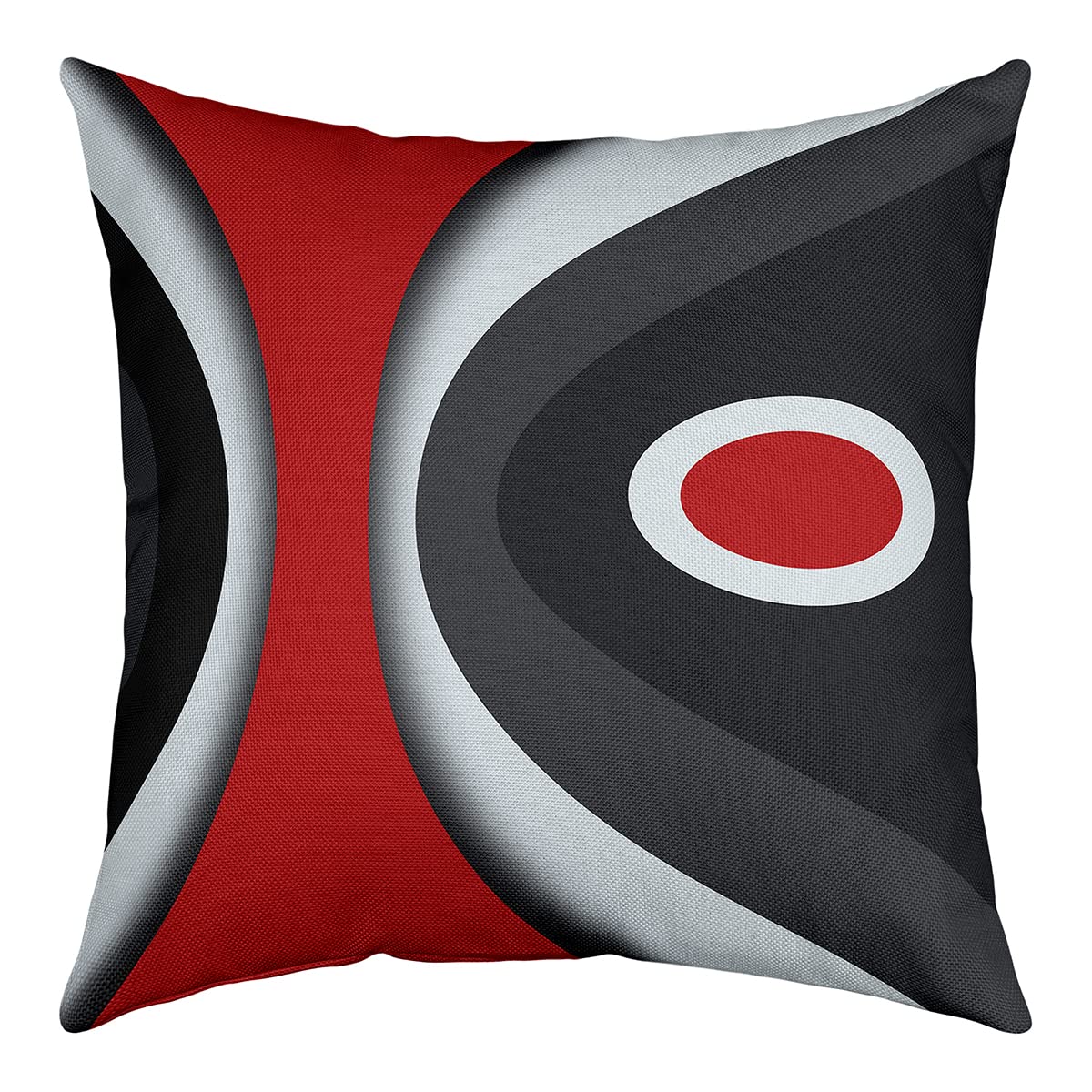 Modern Abstract Throw Pillow Covers 16"x16" Set of 4 Soft Red Stripes Gray Black White Pillow Cases Cushion Covers For Living Room Bedroom Acrylic Bold Grey Decorative Throw Pillowcases for Sofa