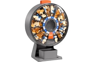 Daviky Pill Dispenser Daily, Large Pill Organizer with Wall-Mounted or Standing Use, 14 Days Pill Container, Push Button Design, Weekly Pill Box for Vitamin, Medicine,Supplement, Fish Oil(Gray)