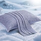 Elegear Cooling Pillow Cases for Hot Sleepers, Japanese Q-Max 0.5 Cooling Pillowcases, Both Sides(Cooling/Cotton), Breathable Soft Pillowcase for Hair and Skin, Set of 2-Blue (Standard (20" x 26"))