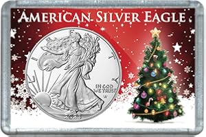 UNITED STATES MINT 2023 Silver Eagle With Christmas Tree Design Holiday $1 Uncirculated