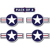 IMPERIAL VIBES &ndash; US Armed Forces Aircraft Sticker &ndash; Vinyl Sticker for Car, Truck, and Van &ndash; Removable Indoor and Outdoor Use for Laptop &ndash; Waterproof Decal for Wall and Watercooler &ndash; (Pack of 4) Imp 09