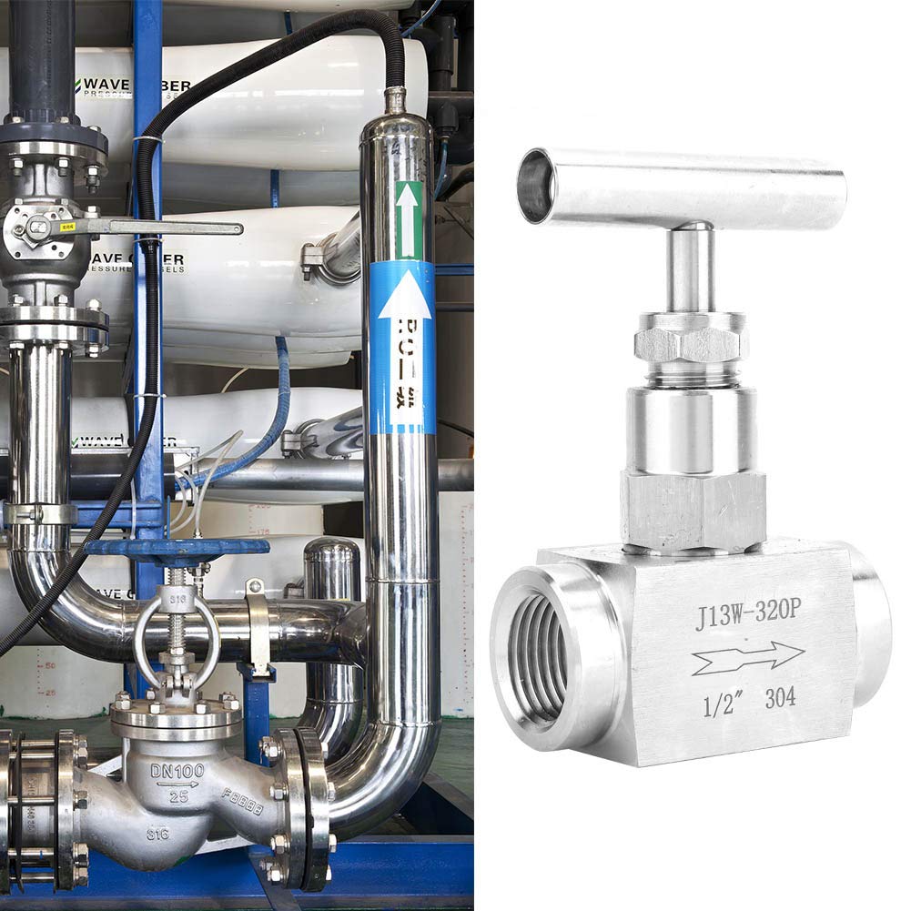 Straight Needle Valve, High Pressure Stainless Steel BSPP Female Thread Straight Needle Valve for Water Transmission (1/2'') - Image 5