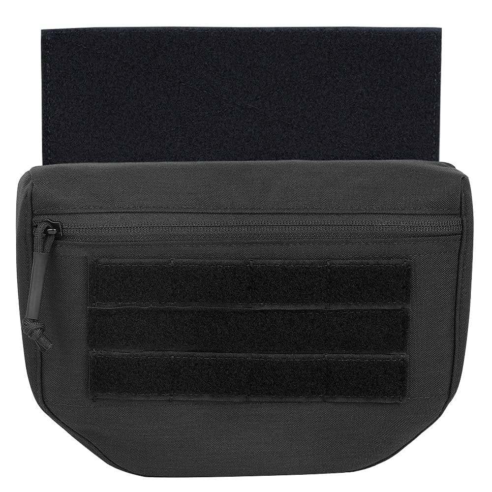 KRYDEX GEAR Tactical Admin Pouch Dump Drop Pouch Utility Bag with Hook and Loop for AVS JPC CPC AVS Tactical Vest (Black)
