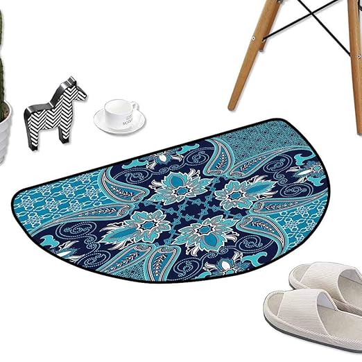 Washable Kitchen Rug Floral Paisley Design Bohemian Style