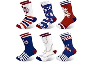 Queenshin Kids Boys Socks Space Rocket Game Pirate Basketball Dinosaur Racing Car Funny Socks Novelty Birthday Gifts 6 Pairs