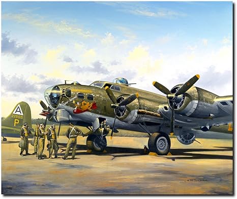 Amazon Com Planejunkie Chowhound By David Poole B 17 Flying Fortress Aviation Art Print Open Edition Print On Archival Paper Posters Prints