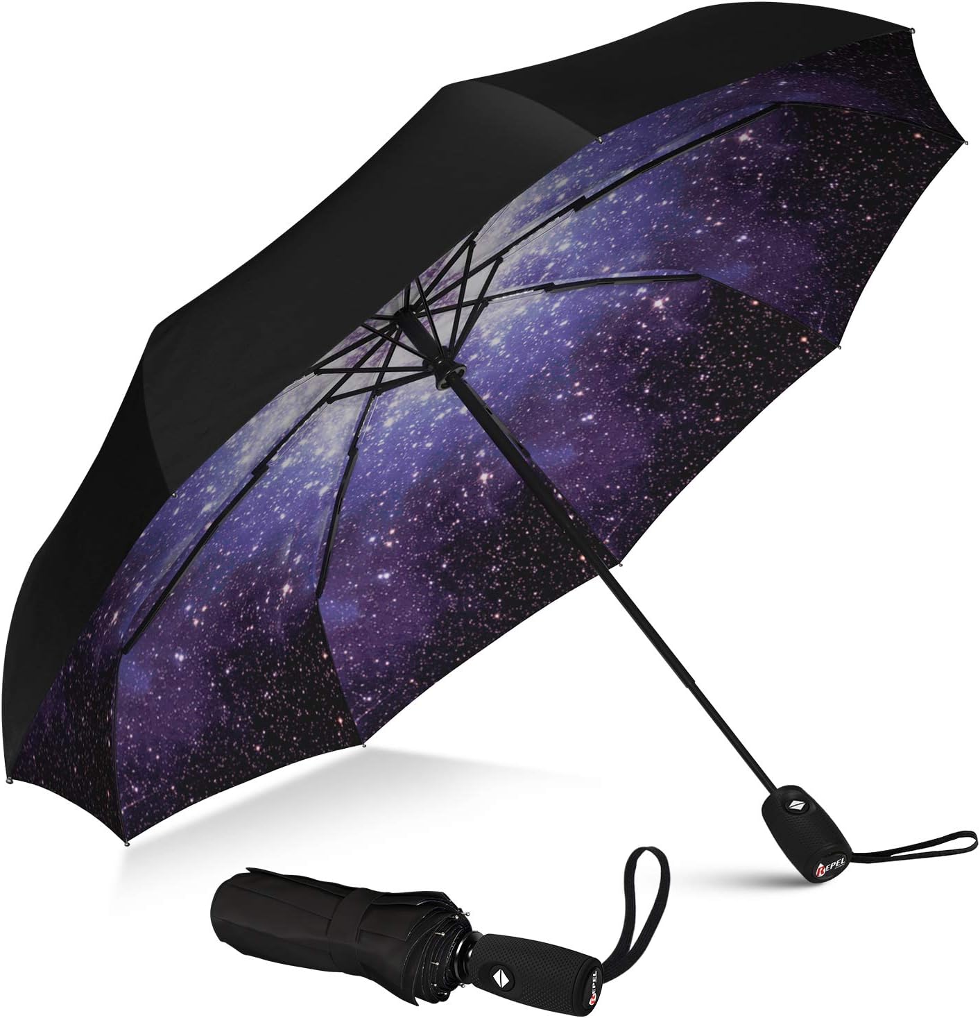 Repel Umbrella Windproof Travel Umbrella with Teflon Coating (Starry