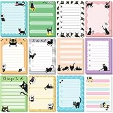 Chiisong 12 Pads Black Cat Sticky Notes 3x4 Inch Cat Notepad Cute Self Stick Notepads Funny Adhesive Memo Pad Office Decor Gifts for Animal Lover Gift Meeting Office Christmas Supplies