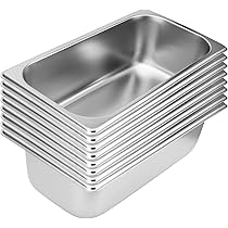 WantJoin Steam Table Hotel Pans With Lid 1/1 Full Size 4 Inch Deep 3 Pack, Thickened Stainless Steel Metal Tray Sets Food Storage Container For Commercial Restaurant Buffet Chafing Dishes Catering