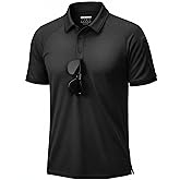 TACVASEN Polo Shirts for Men Short Sleeve Dry Fit Collared Shirt UPF 50+ Performance Work Athletic Tactical Golf Polos