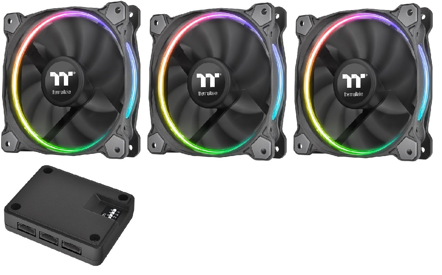 Thermaltake Riing 12 Set of Three Software RGB LED Case Fan — image 1