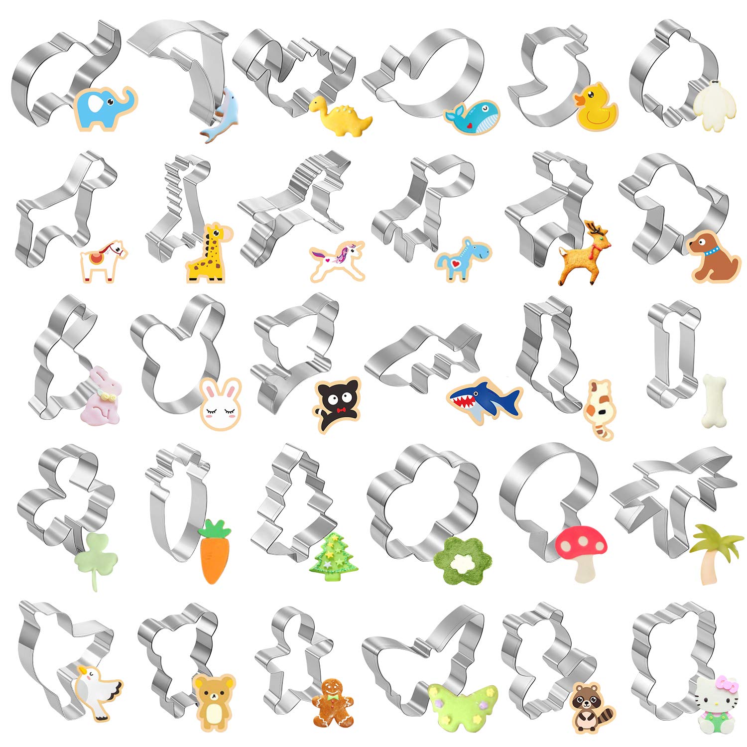 Cookie Cutters - Joyoldelf 30 pcs Cartoon Biscuit Cutter Mould Set for DIY Baking Cake Fondant Sugarcraft Pastry Bakeware Decoration