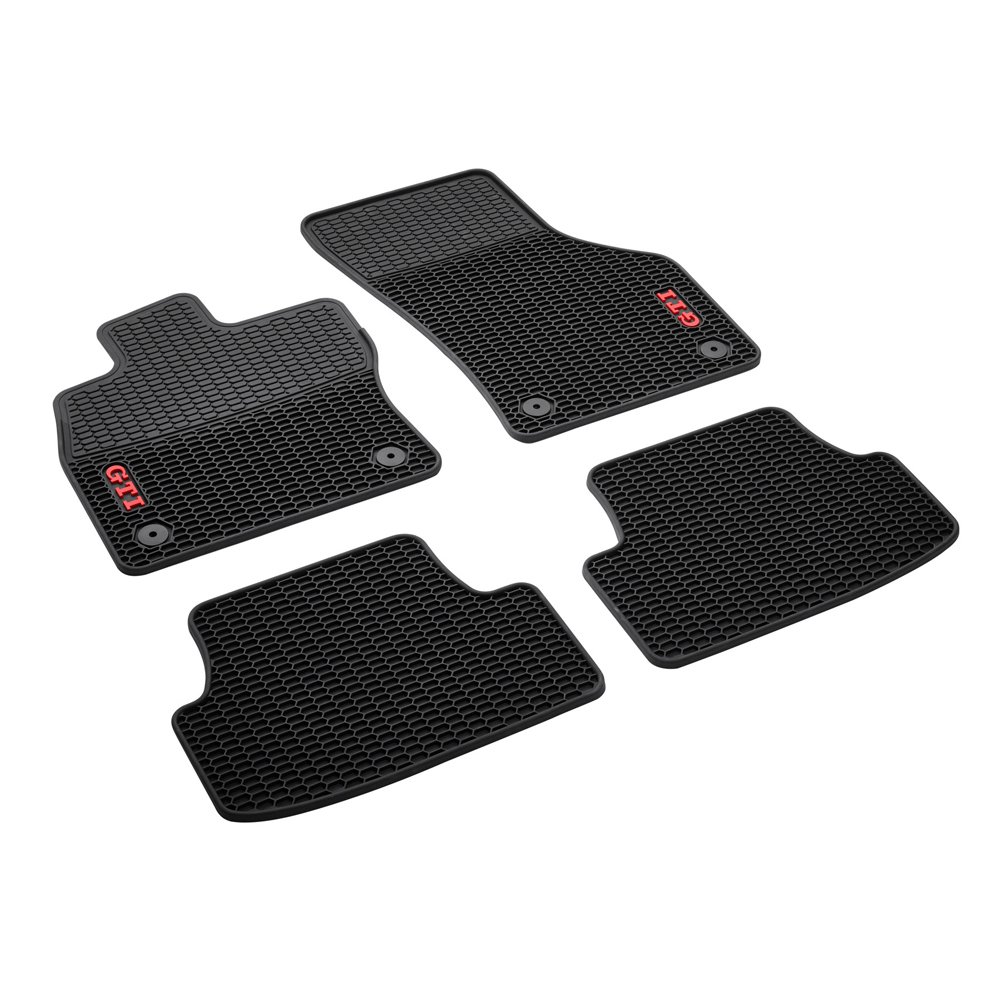 Volkswagen 5GV061550 041 All-Weather Floor Mats Front and Rear GTI Honeycomb Design Set of 4 Black