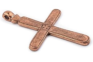 THE BEAD CHEST TheBeadChest Addis Ethiopian Copper Cross Pendant (80x50mm)