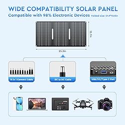 Powkey Portable Power Station with Solar